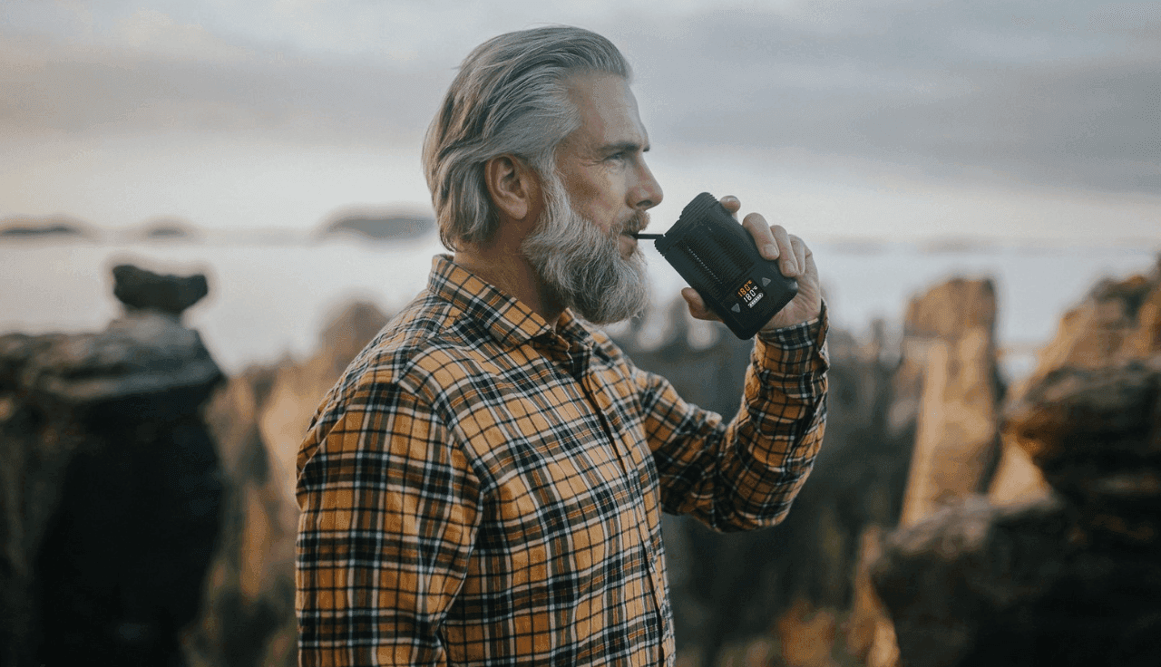 Patient nutzt Vaporizer